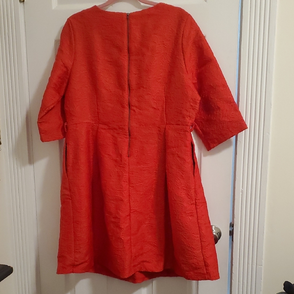 Red Textured Dress - Picture 5 of 8